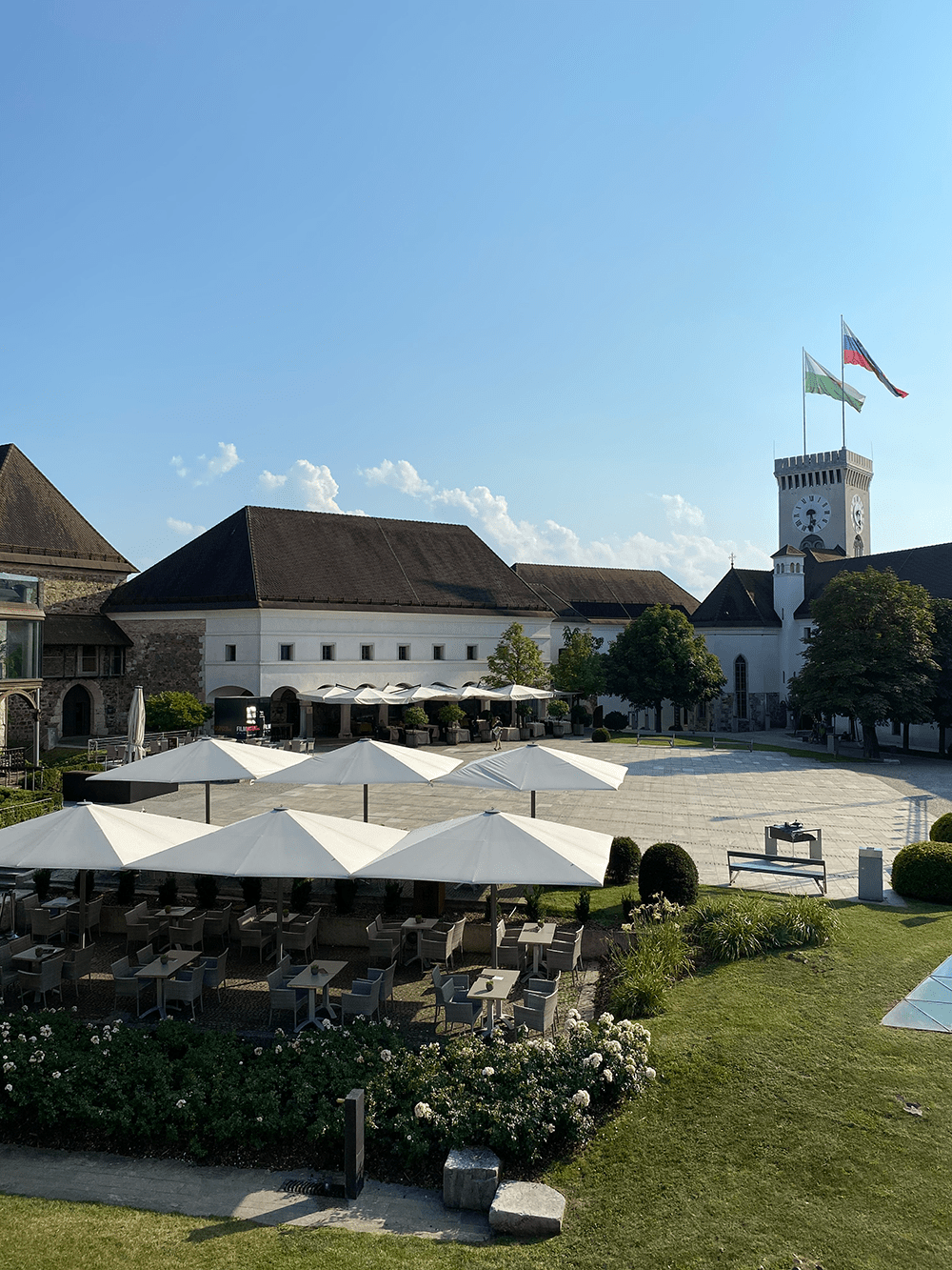 Cour du château de Ljubljana en Slovenie