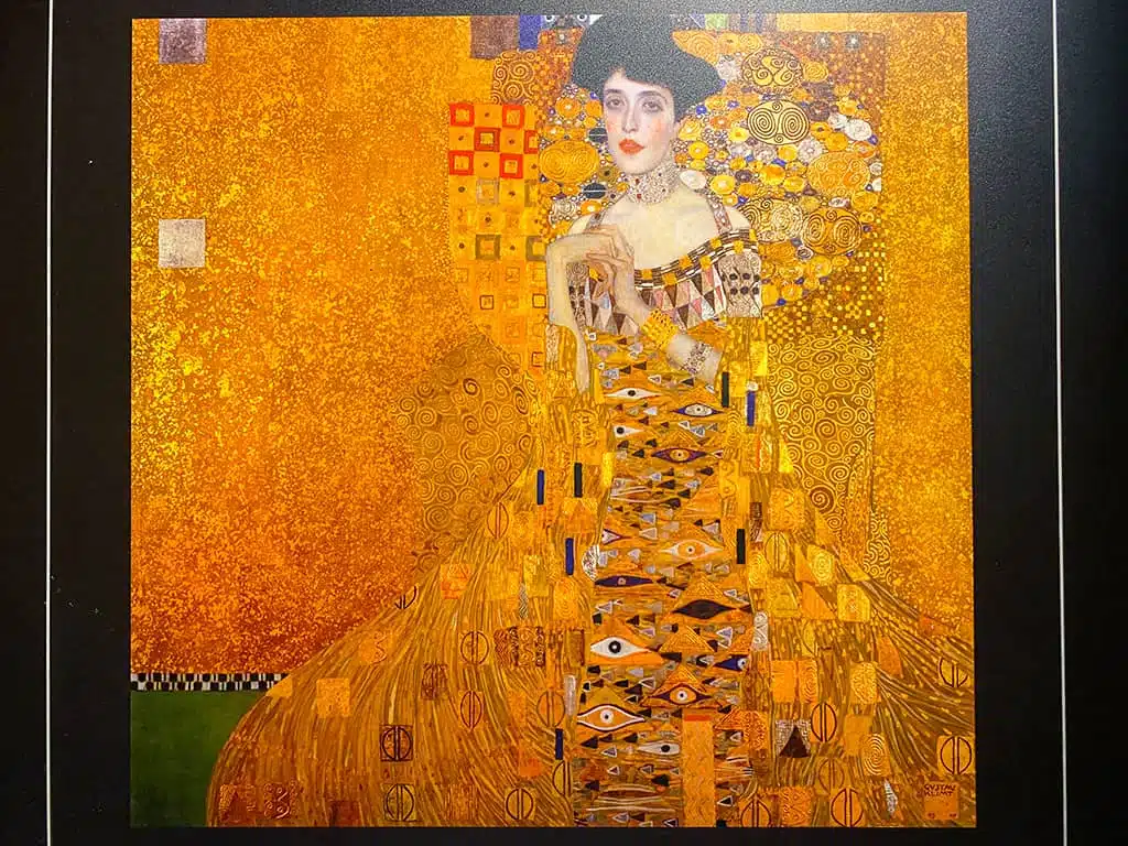 Reproduction du tableau du Portrait d'Adèle Bloch-Bauer peint par Gustav Klimt