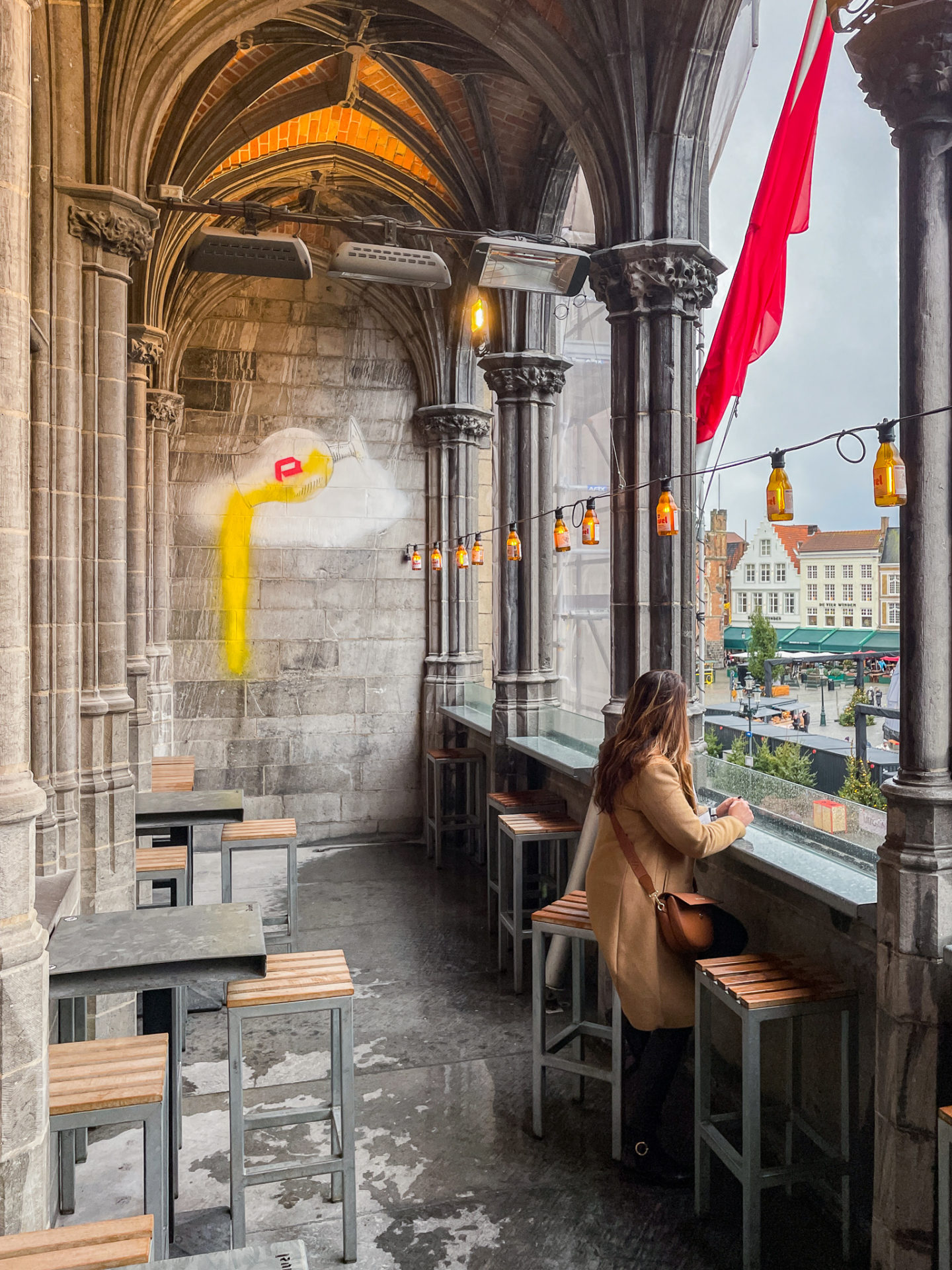 Terrasse café de l'historium à Bruges