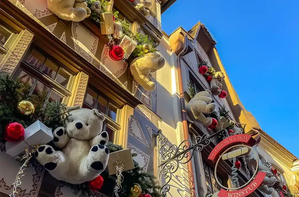 Façade décorée pour Noël en alsace