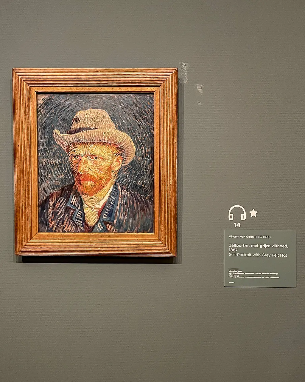 tableau autoportrait de Vincent Van Gogh à Amsterdam