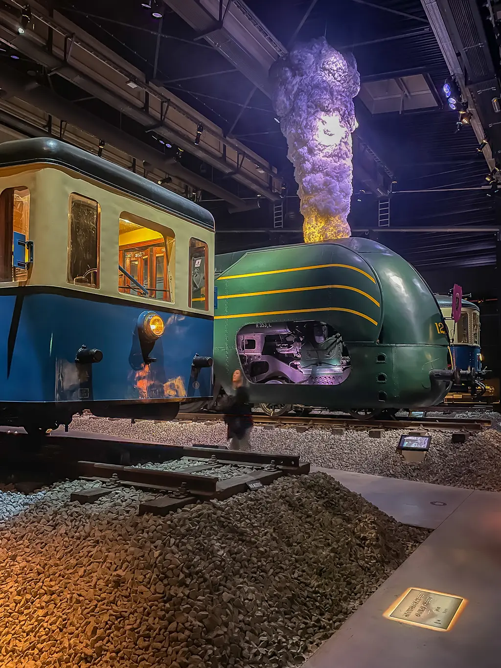locomotives exposées au musée du train de Bruxelles