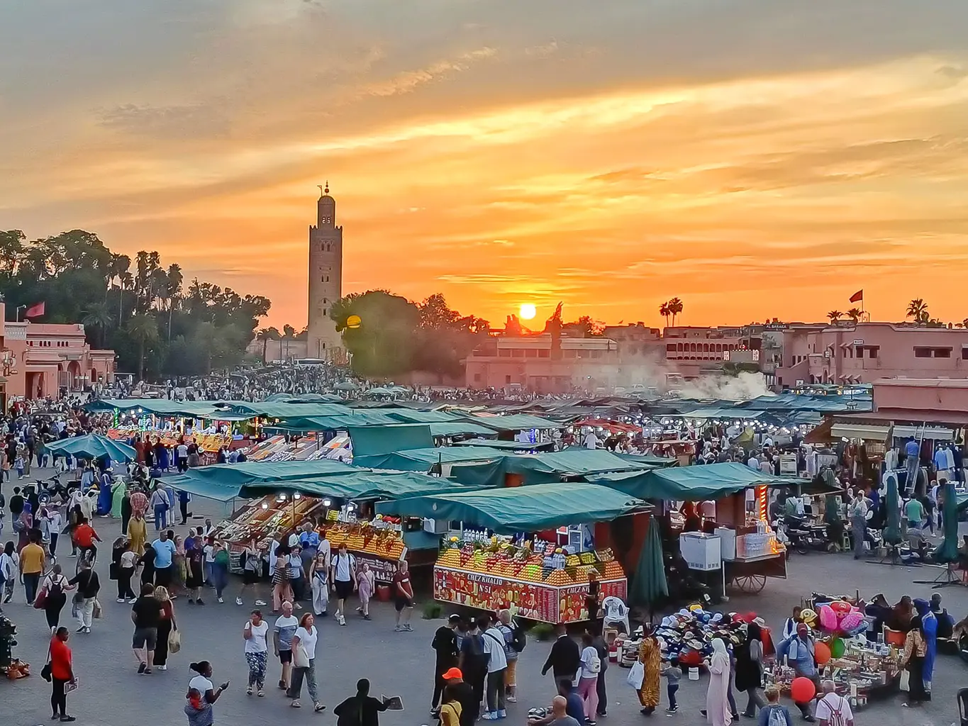 coucher de soleil à Marrakech