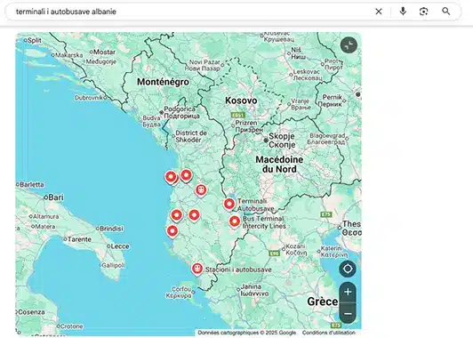 fourgon minibus albanie gare autoroutière