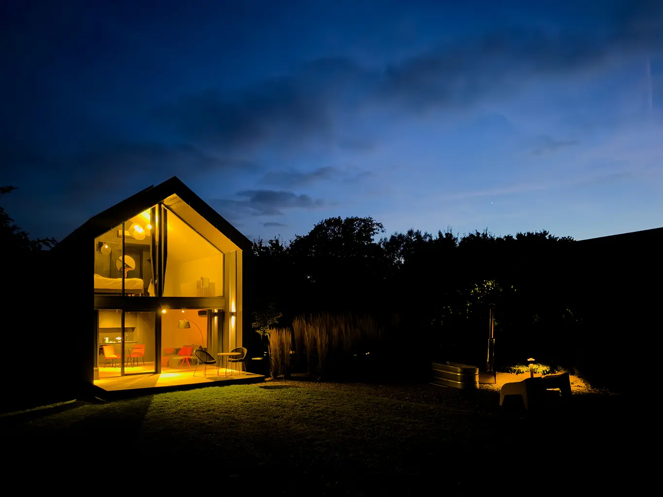lodge romantique de nuit