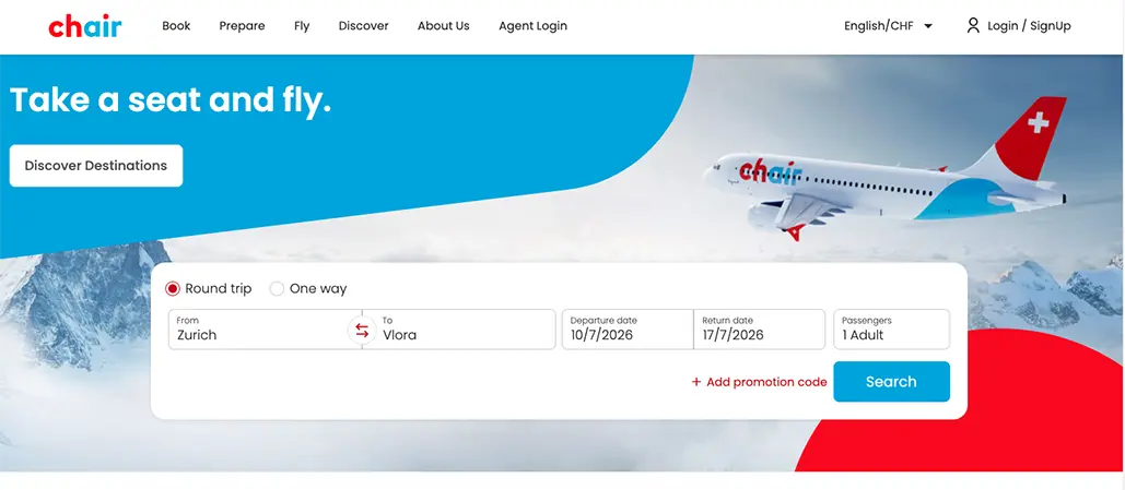 chair-zurich-vlore vols vers l'aéroport de Vlore