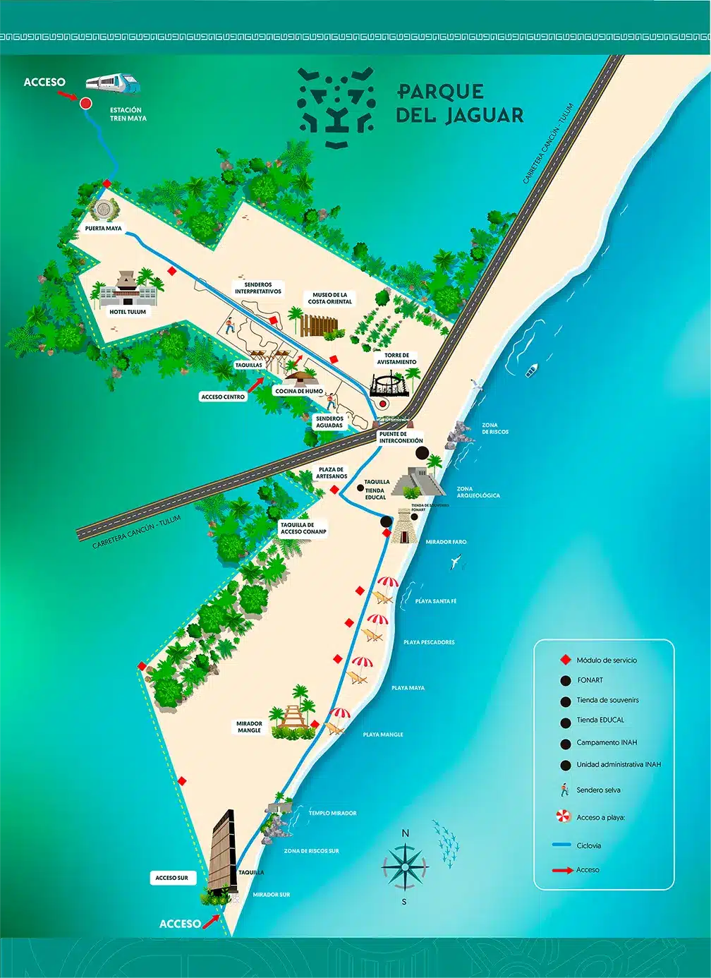 Le parc du Jaguar de Tulum : accès, plages et site maya