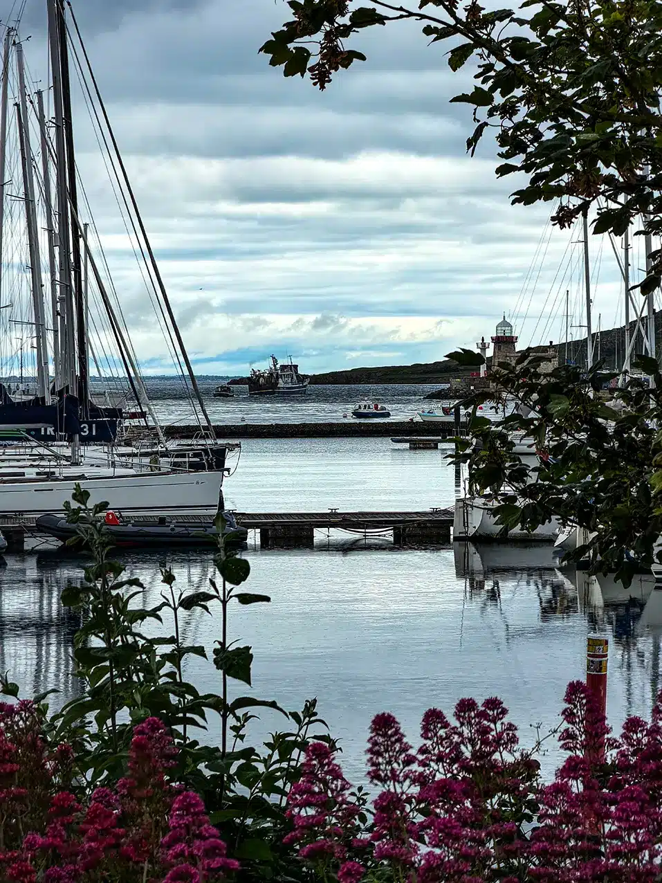 Port de Howth avec bateaux et phare près de Dublin