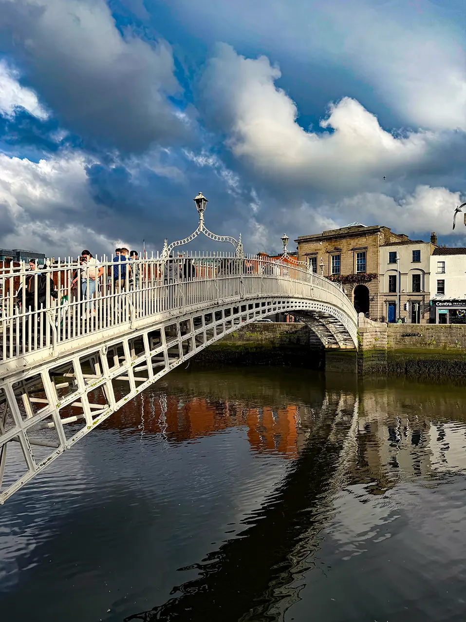 Ha’penny Bridge au-dessus de la Liffey à Dublin